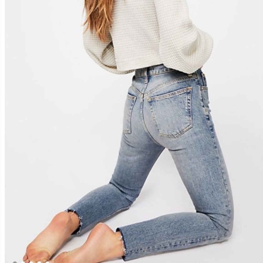 Free People We The Free Lightwash Blue Denim Jeans